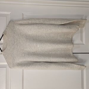 NWT Halogen Mock Neck Sequin Stripe Luxe Sweater XL